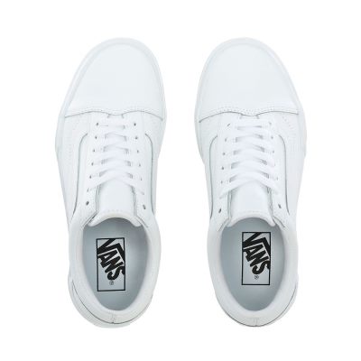Vans Leather Old Skool Stacked - Kadın Spor Ayakkabı (Beyaz)